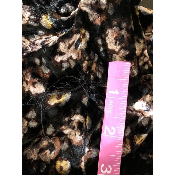 Sea New York Valerie Dress Floral Velvet Puff Sleeve V-Neck Back Tie Black 6 - Picture 11 of 12